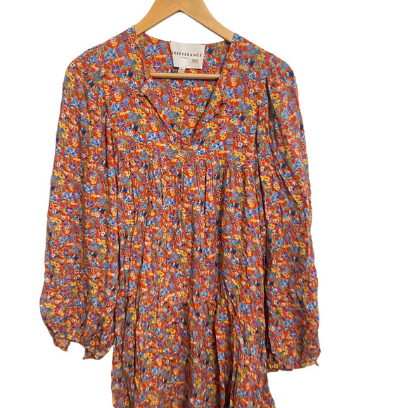 Perseverance Floral Dress Shift Long Sleeve Multicolor Size M - Picture 6 of 7